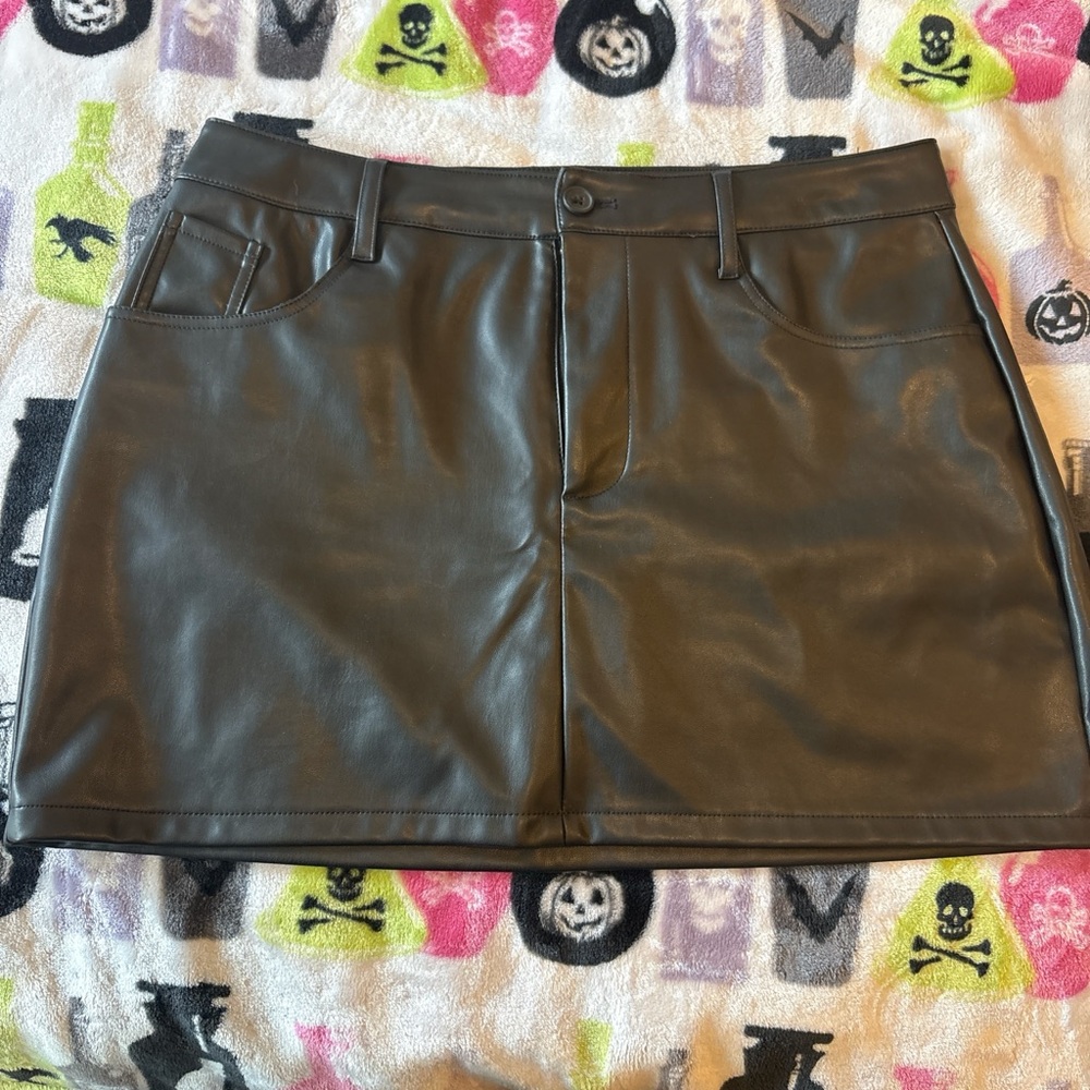 Black Leather Mini Skirt